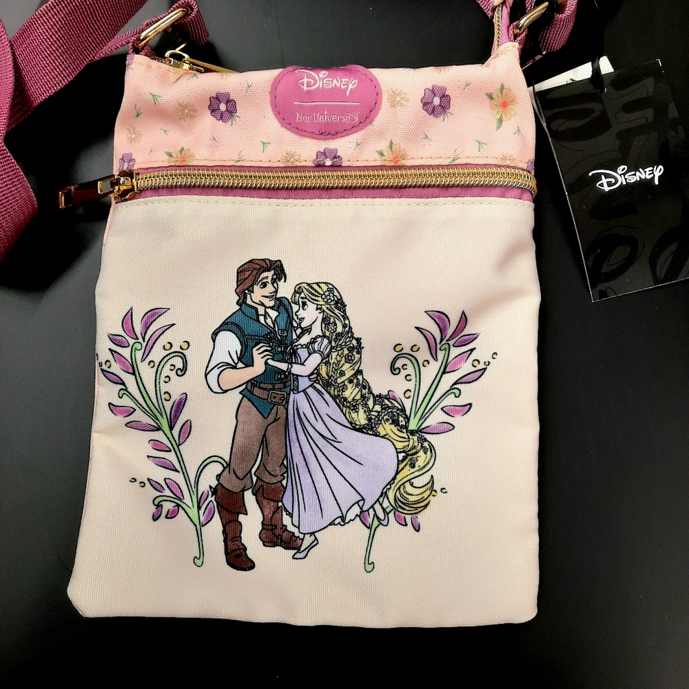 Disney Tangled Rapunzel & Flynn Rider passport crossbody